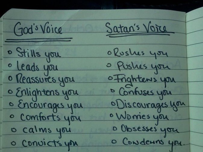 God's voice vs Satan